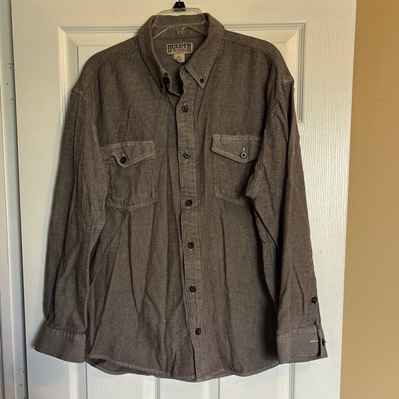 Duluth Trading Co. men’s brown long sleeve button down flannel shirt size XL - Picture 1 of 8